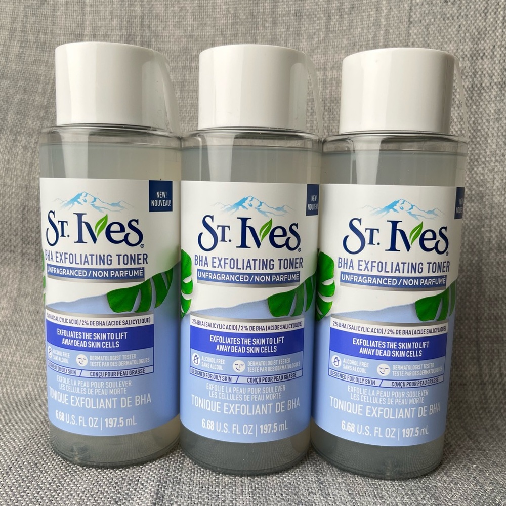 St Ives BHA Exfoliating Facial Toner 196.5 ml Fragrance-Free For Oily Skin